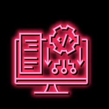 Software system neon glow icon illustration Illustrazione stock