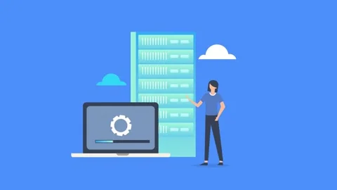 Software system update cloud computing animation. Stock Footage 236087049