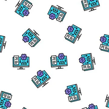 Software system vector seamless pattern Stock Illustration