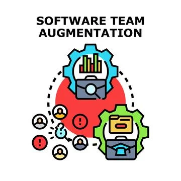 Software team augmentation improving business performance Stock Illustration
