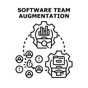 Software team augmentation improving business performance Stock Illustration