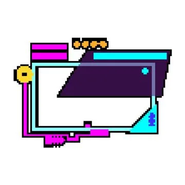 Software tech banner pixel art vector illustration Stock Illustration