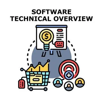 Software technical overview process for business development Stock Illustration