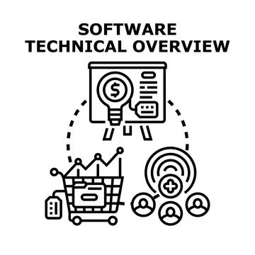 Software technical overview process for business development Stock Illustration