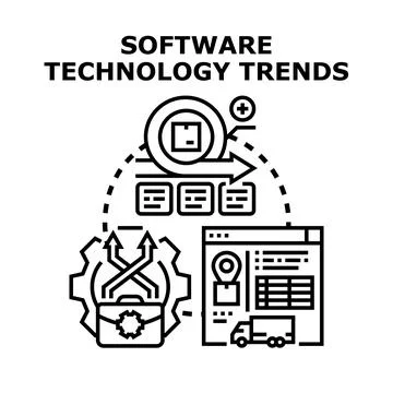 Software technology trends developing digital business solutions Stock Illustration