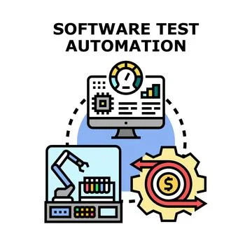 Software test automation engineering concept developing solutions Stock Illustration
