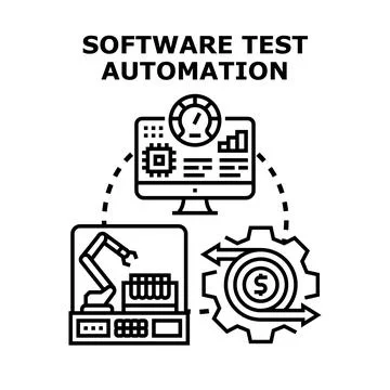 Software test automation engineering concept developing solutions Stock Illustration