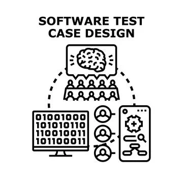 Software test case design planning and development Stock Illustration