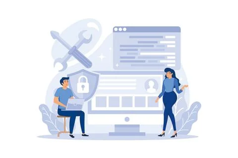 Software tester concept. Application or website code testing. Software deve.. Stock Illustration