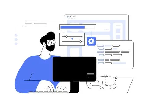Software tester isolated cartoon vector illustrations. 스톡 일러스트