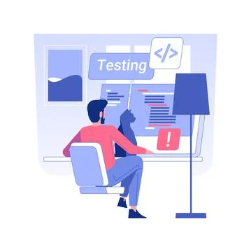 Software tester isolated concept vector illustration. Stock Illustration