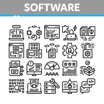 Software Testing And Analysis Icons Set Vector イラスト素材