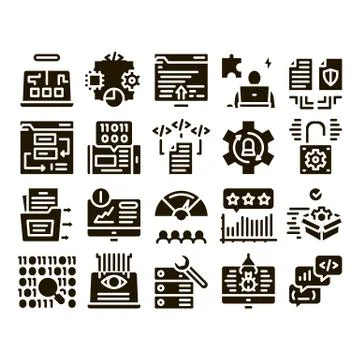 Software Testing And Analysis Icons Set Vector Stock Illustration