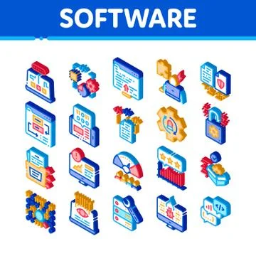 Software Testing And Analysis Icons Set Vector Stock Illustration