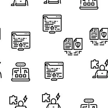 Software Testing And Analysis Seamless Pattern Vector Stock Illustration