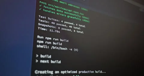 Software Testing and Production Build Terminal Stock Footage 336722797