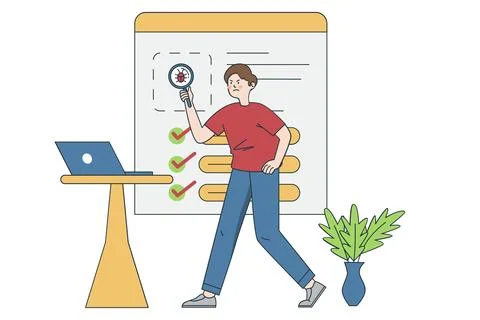 Software Testing and Quality Assurance (QA) Stock Illustration