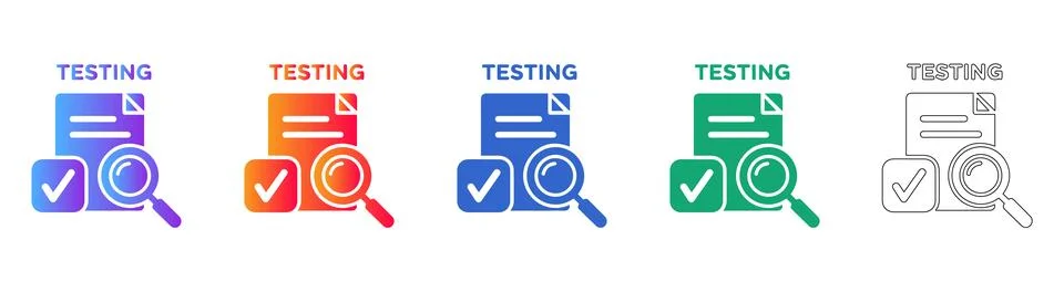 Software Testing and Quality Assurance Icon Set Stock Illustration