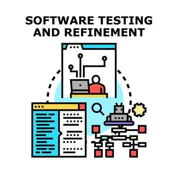 Software testing and refinement process development and analysis Illustrazione stock