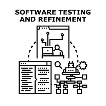 Software testing and refinement process development and analysis Illustrazione stock