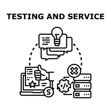 Software testing and service development cycle illustration Stockillustratie