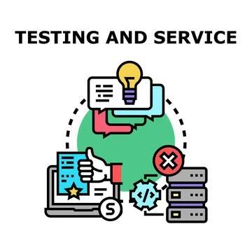 Software testing and service development cycle illustration Stockillustratie