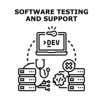 Software testing and support concept developing new digital applications 库存插图
