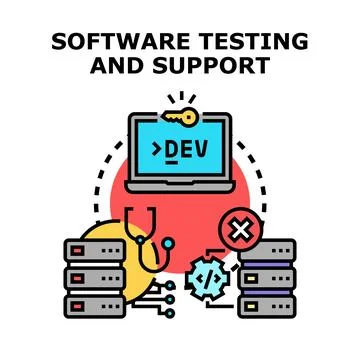 Software testing and support concept developing new digital applications Stock Illustration