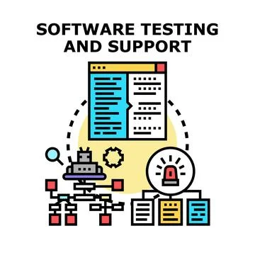 Software testing and support process concept illustration Stock Illustration