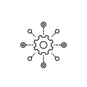 Software testing automation line vector icon Stock Illustration