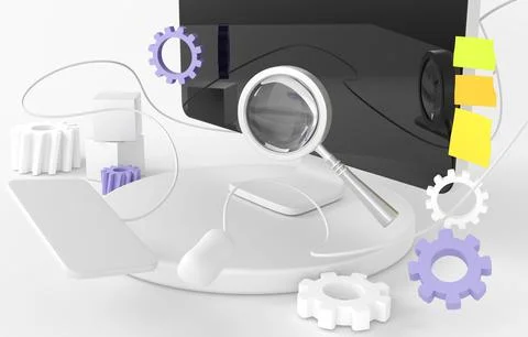 Software testing banner. Functional test, methodology of programming, search Illustrazione stock