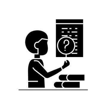 Software testing black vector concept icon. Software testing flat illustration Stock Illustration