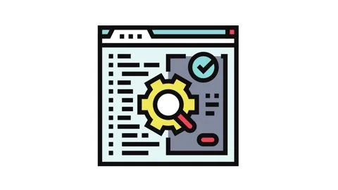 Software testing color icon animation Stock Footage 326105277