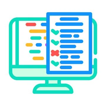 Software testing color icon vector illustration Stock Illustration