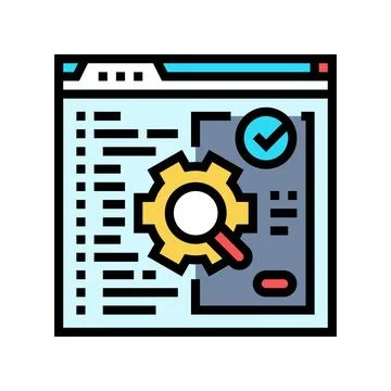 Software testing color icon vector illustration Stock Illustration