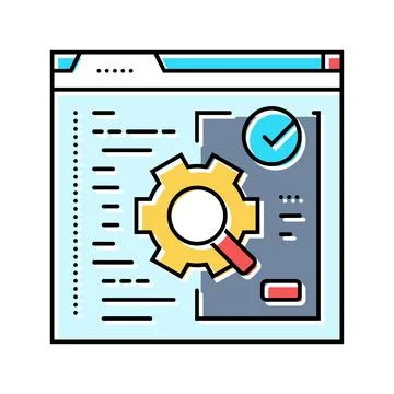 Software testing color icon vector illustration Stock Illustration