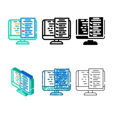 Software testing color icon vector diversity Stock Illustration