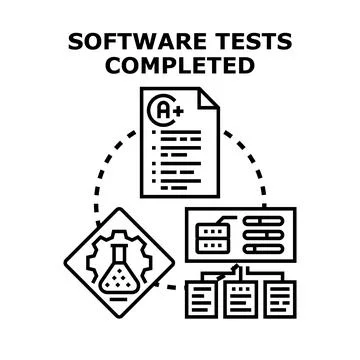 Software testing complete process and quality result Stockillustratie