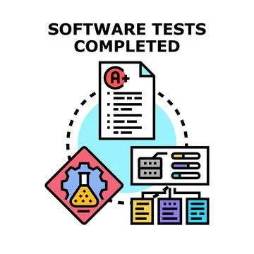 Software testing complete process and quality result Stockillustratie