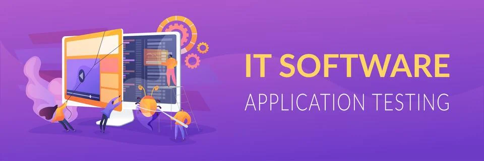 Software testing concept banner header Stock Illustration
