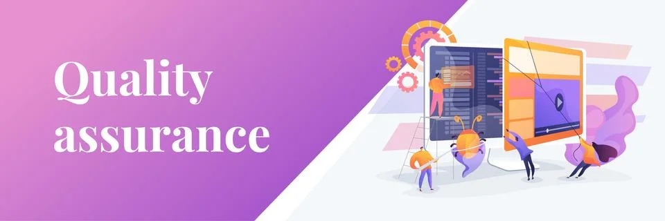 Software testing concept banner header Stock Illustration