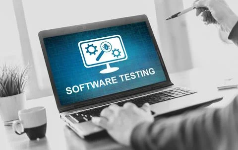 Software testing concept on a laptop screen Stock Photos