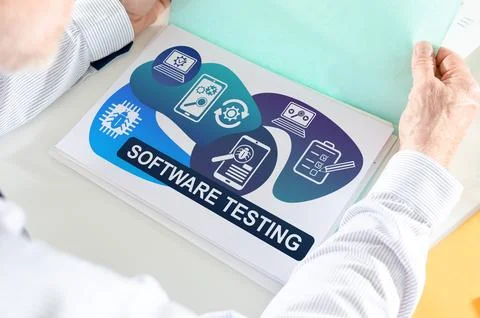 Software testing concept on a paper Foto stock