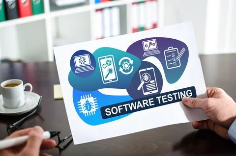 Software testing concept on a paper Foto stock