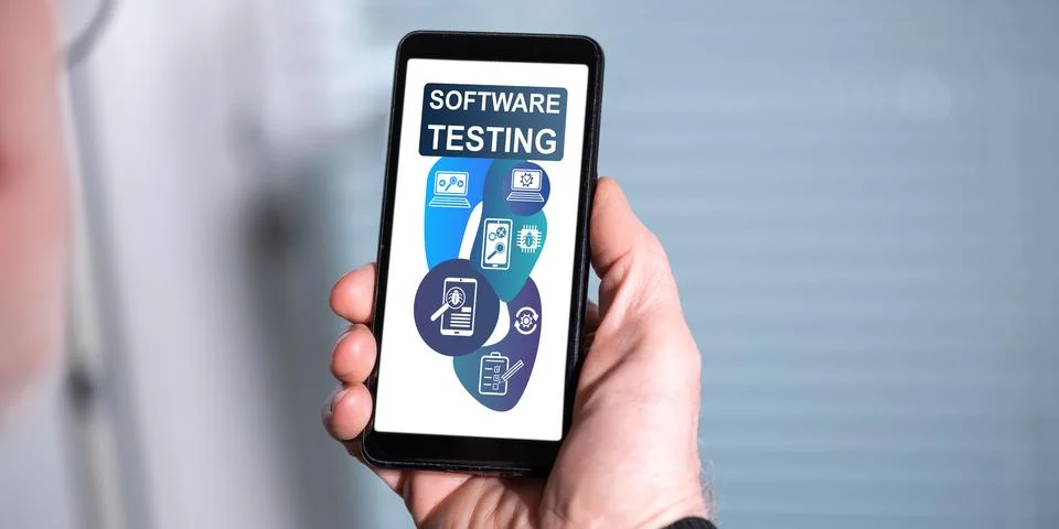 Software testing concept on a smartphone 写真素材