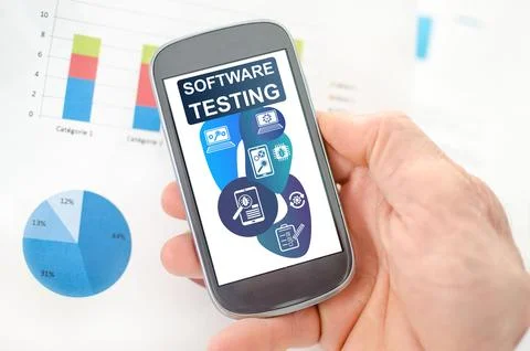 Software testing concept on a smartphone Фото