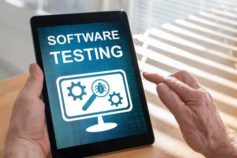 Software testing concept on a tablet Stock Photos