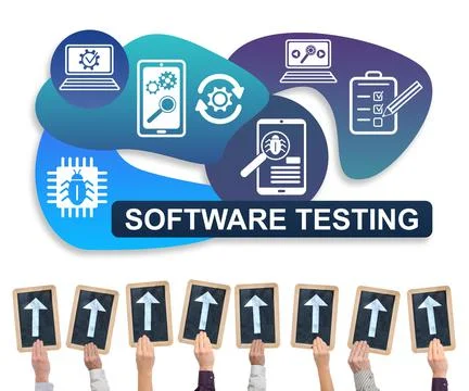 Software testing concept on a whiteboard Stock Photos