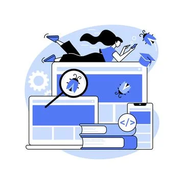 Software testing course isolated cartoon vector illustrations. Stock Illustration