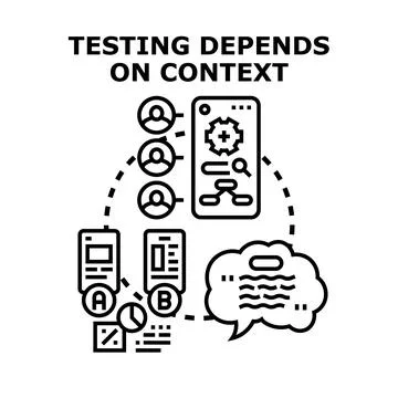 Software testing depends on context concept vector Stock Illustration